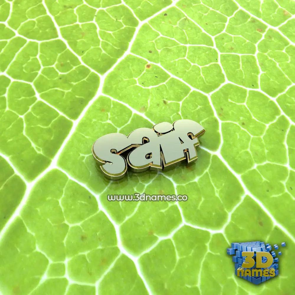saif in Gold Leaf style - 3D name wallpaper