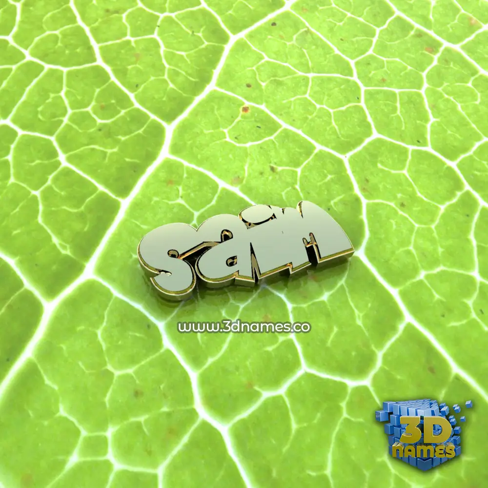 saim in Gold Leaf style - 3D name wallpaper