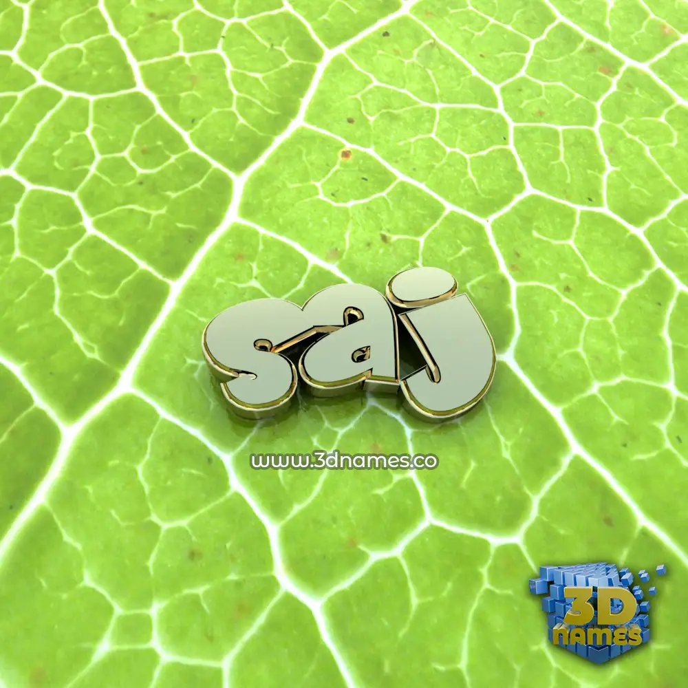 saj in Gold Leaf style - 3D name wallpaper