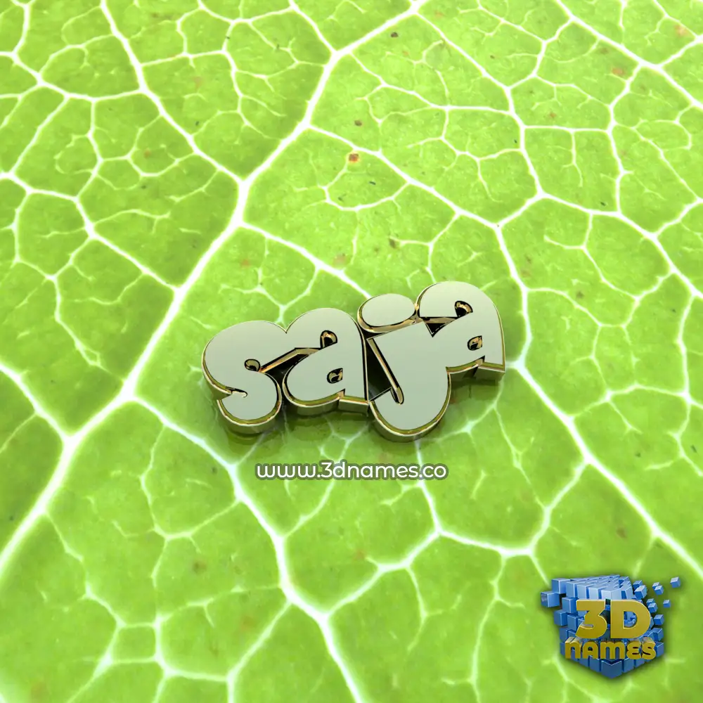 saja in Gold Leaf style - 3D name wallpaper