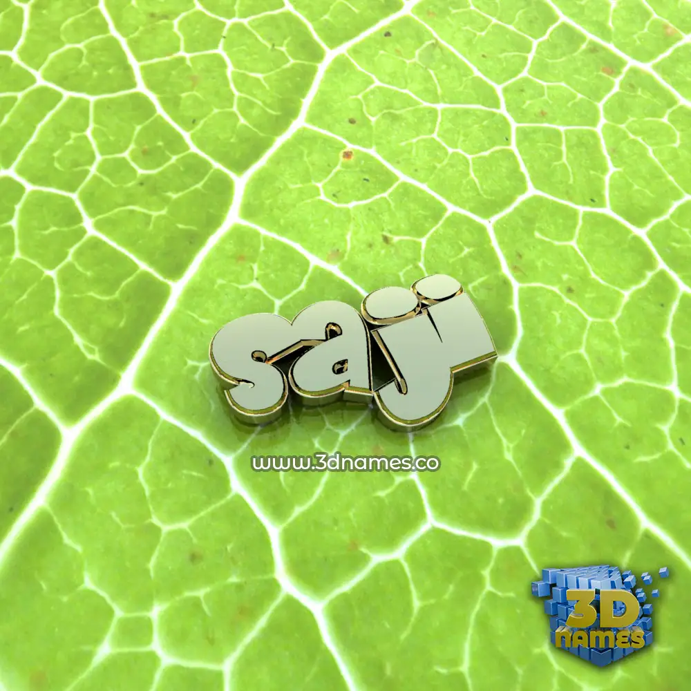 saji in Gold Leaf style - 3D name wallpaper