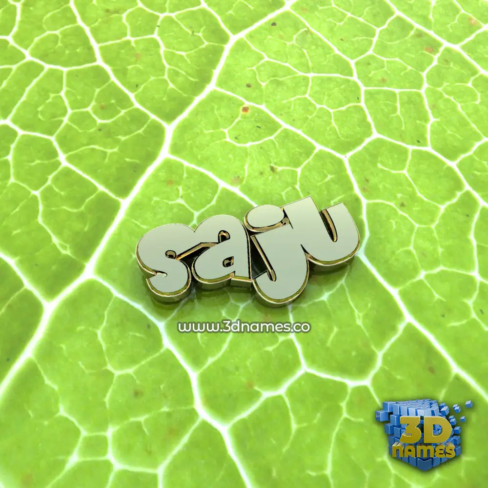 saju in Gold Leaf style - 3D name wallpaper