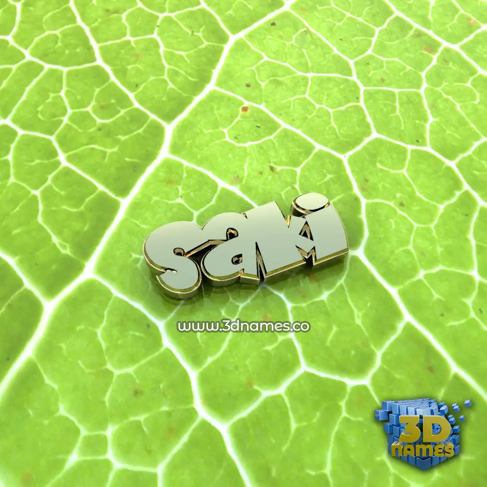 saki in Gold Leaf style - 3D name wallpaper