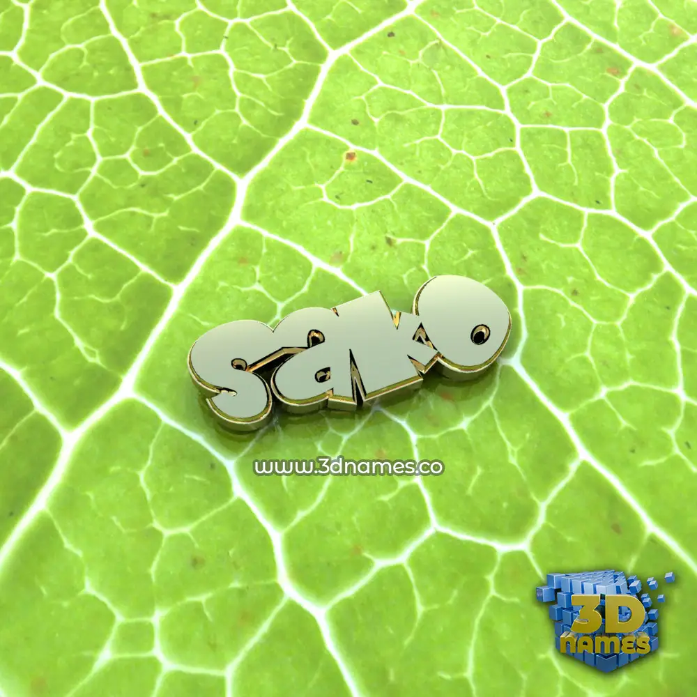 sako in Gold Leaf style - 3D name wallpaper