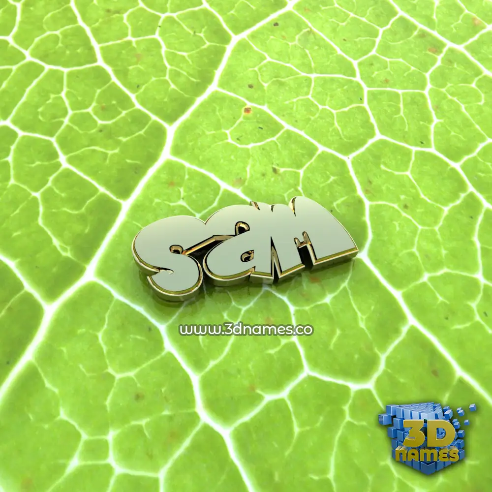sam in Gold Leaf style - 3D name wallpaper