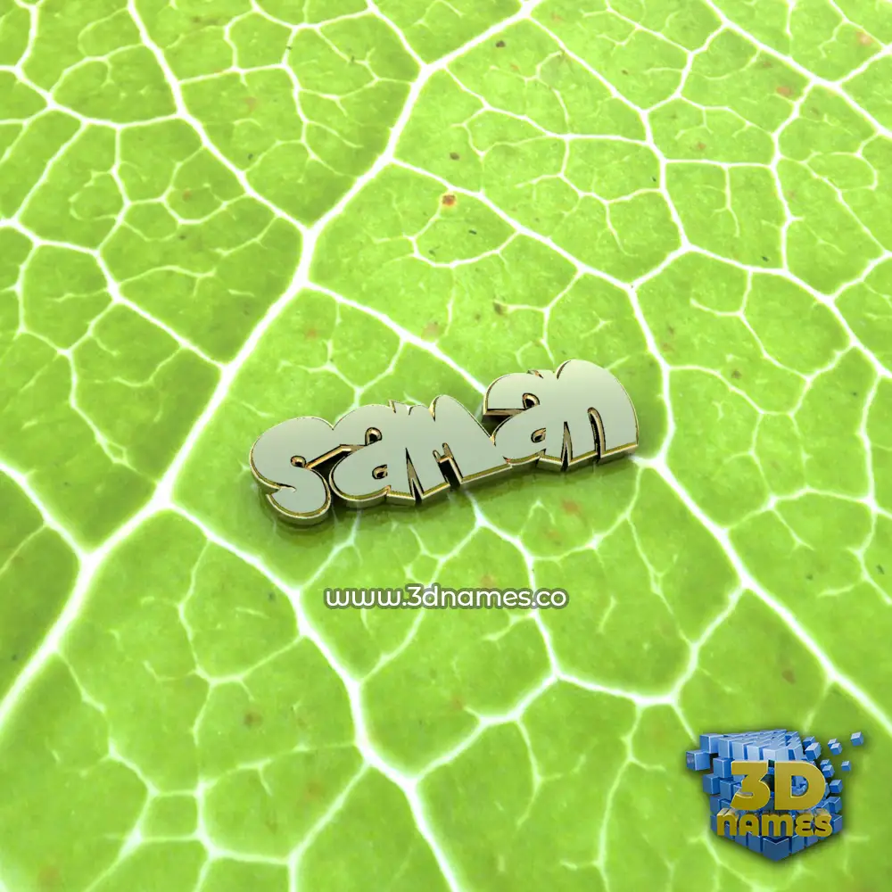 saman in Gold Leaf style - 3D name wallpaper