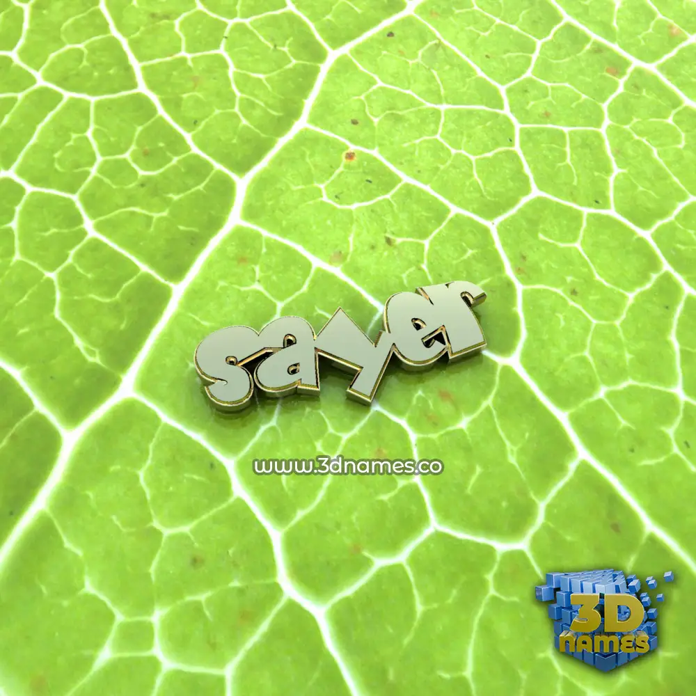 sayer in Gold Leaf style - 3D name wallpaper