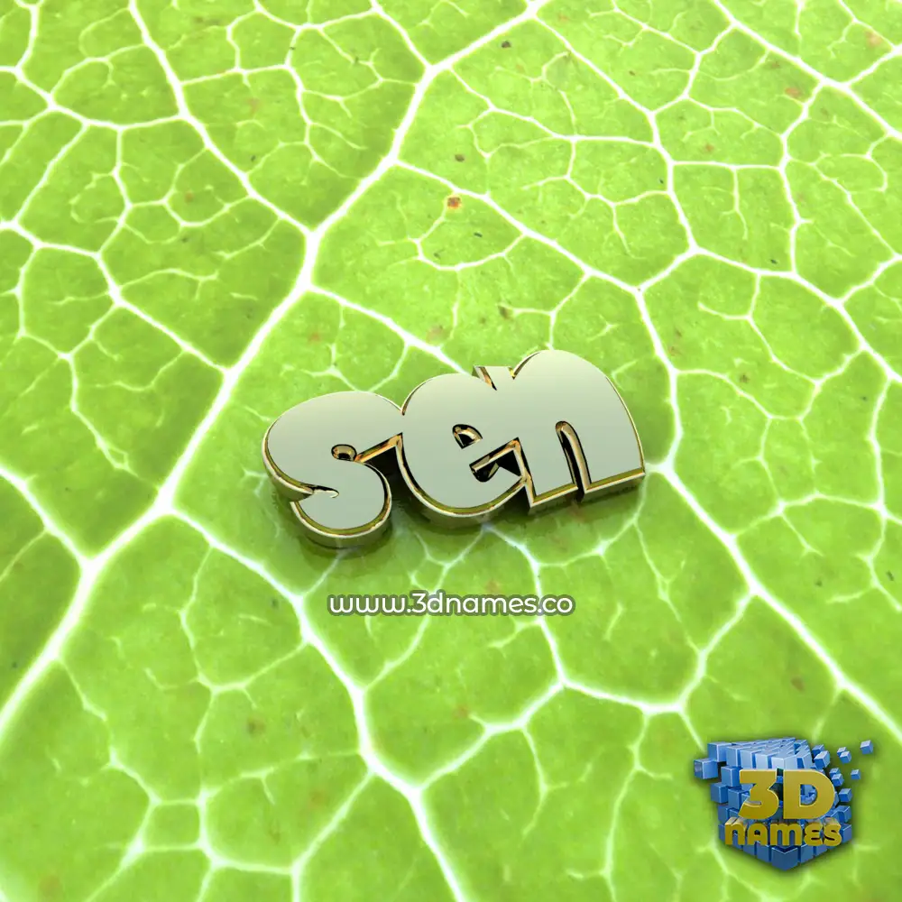 sen in Gold Leaf style - 3D name wallpaper