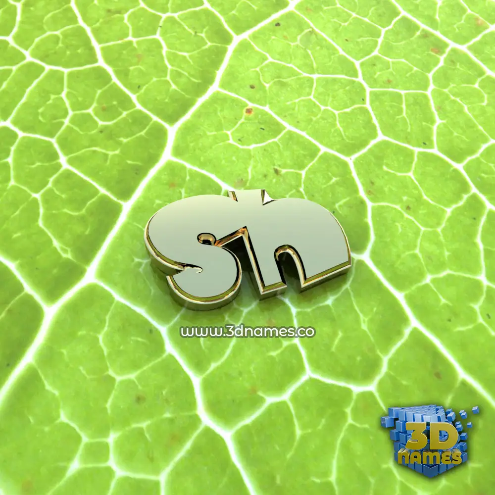 sh in Gold Leaf style - 3D name wallpaper
