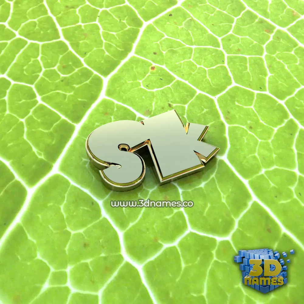 sk in Gold Leaf style - 3D name wallpaper