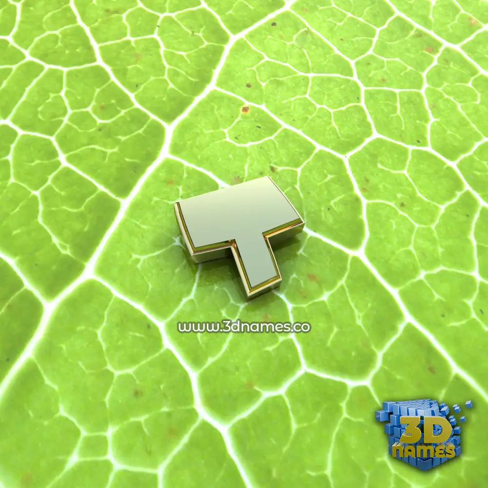 t in Gold Leaf style - 3D name wallpaper