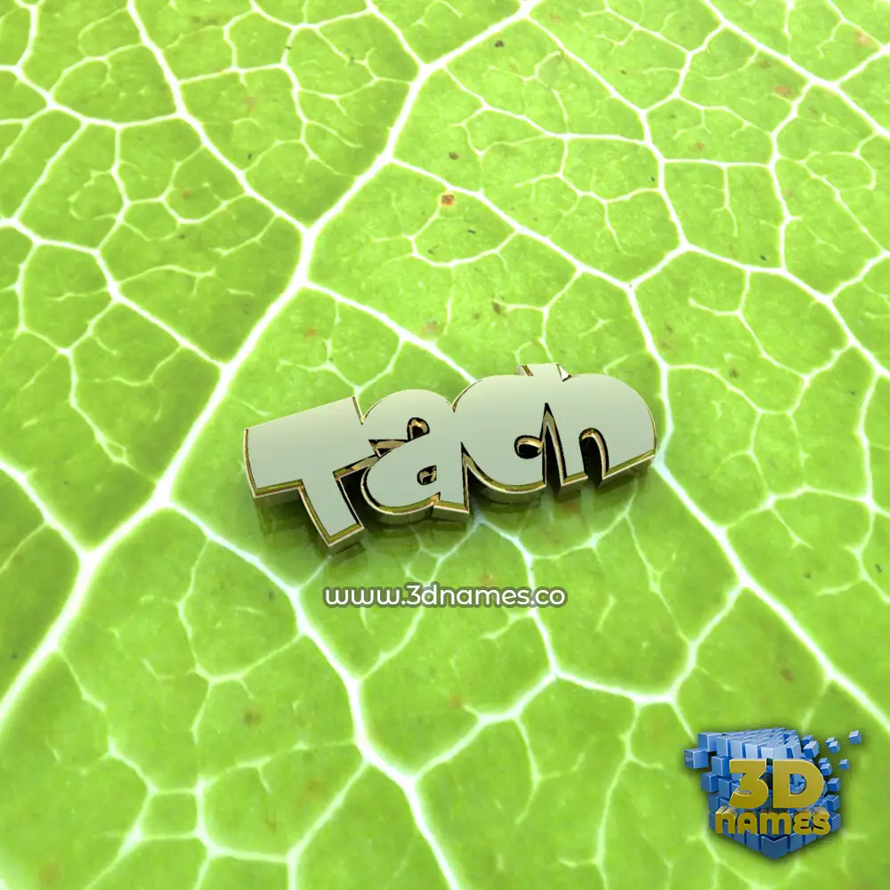 tach in Gold Leaf style - 3D name wallpaper