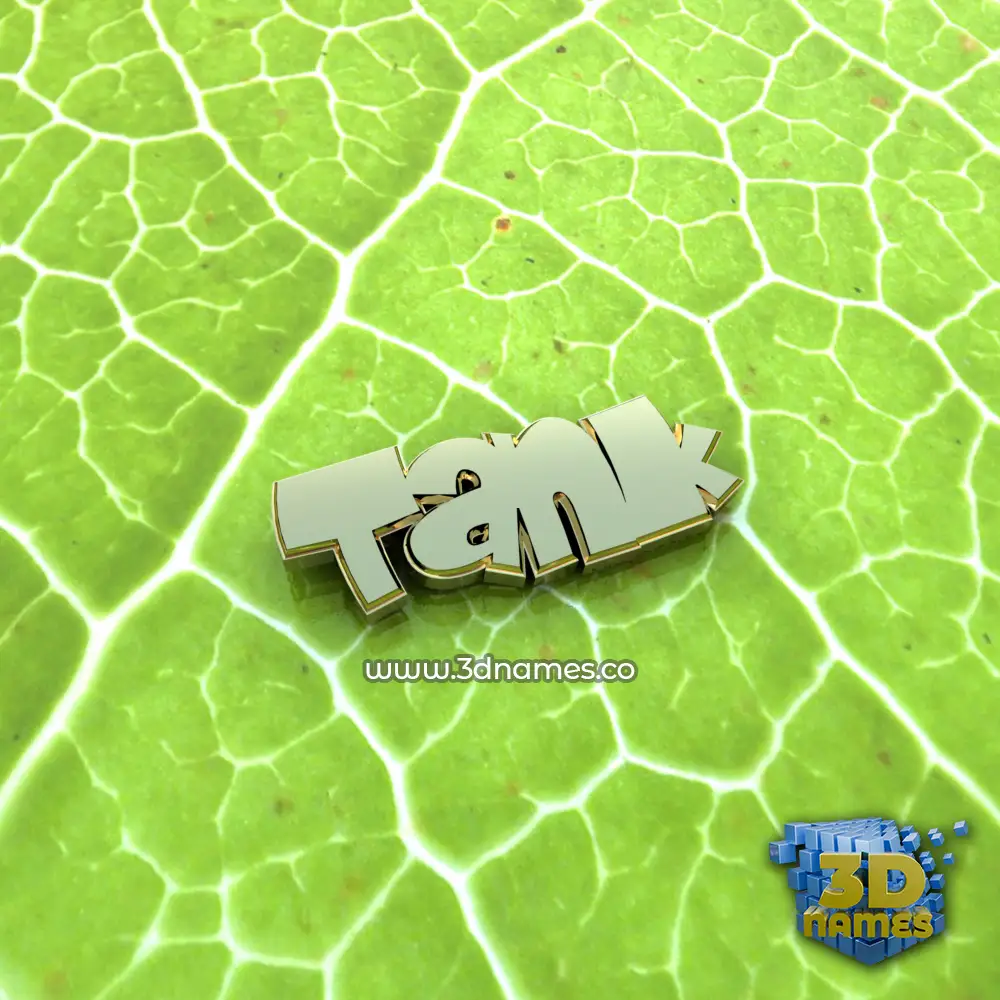 tank in Gold Leaf style - 3D name wallpaper
