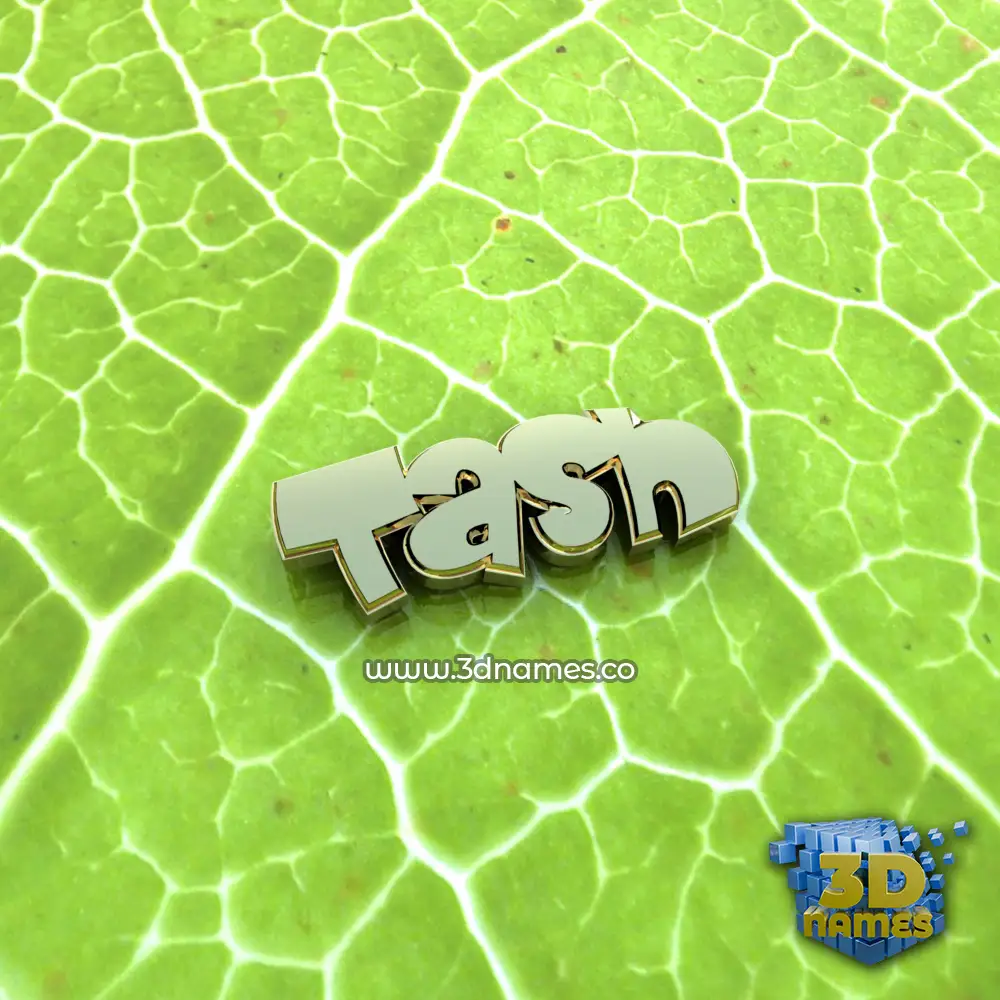 tash in Gold Leaf style - 3D name wallpaper