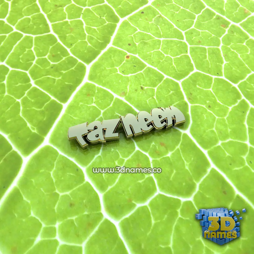 tazneem in Gold Leaf style - 3D name wallpaper
