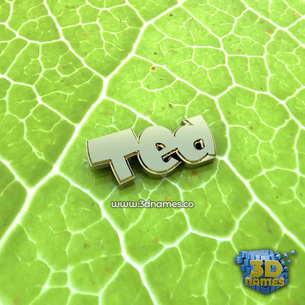 ted in Gold Leaf style - 3D name wallpaper