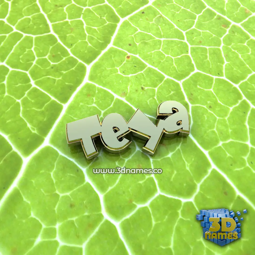 teya in Gold Leaf style - 3D name wallpaper