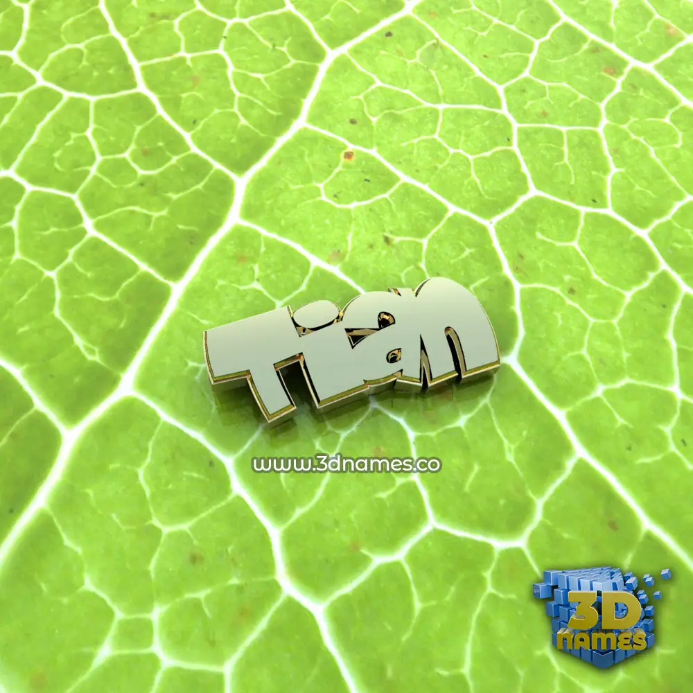tian in Gold Leaf style - 3D name wallpaper