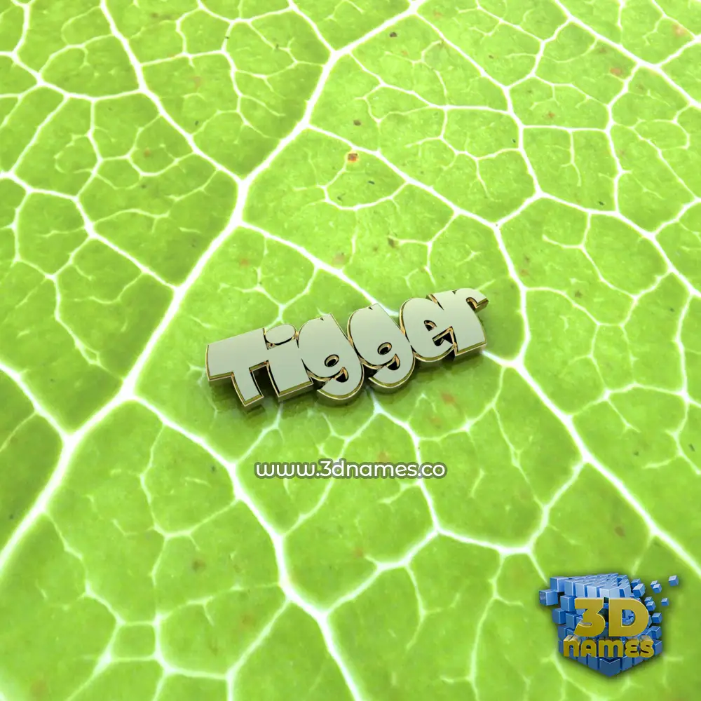 tigger in Gold Leaf style - 3D name wallpaper