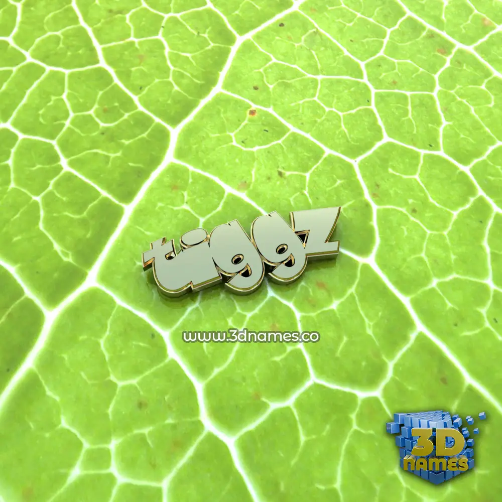 tiggz in Gold Leaf style - 3D name wallpaper