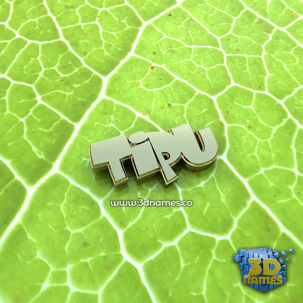 tipu in Gold Leaf style - 3D name wallpaper