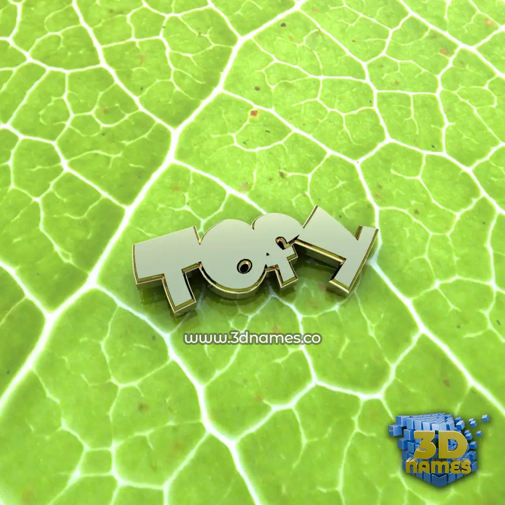 tofy in Gold Leaf style - 3D name wallpaper