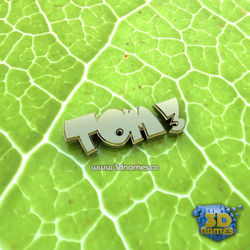 tom3 in Gold Leaf style - 3D name wallpaper