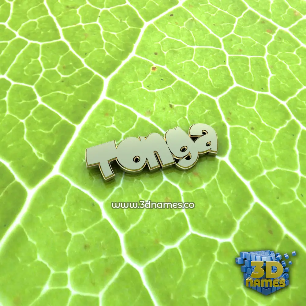 tonga in Gold Leaf style - 3D name wallpaper