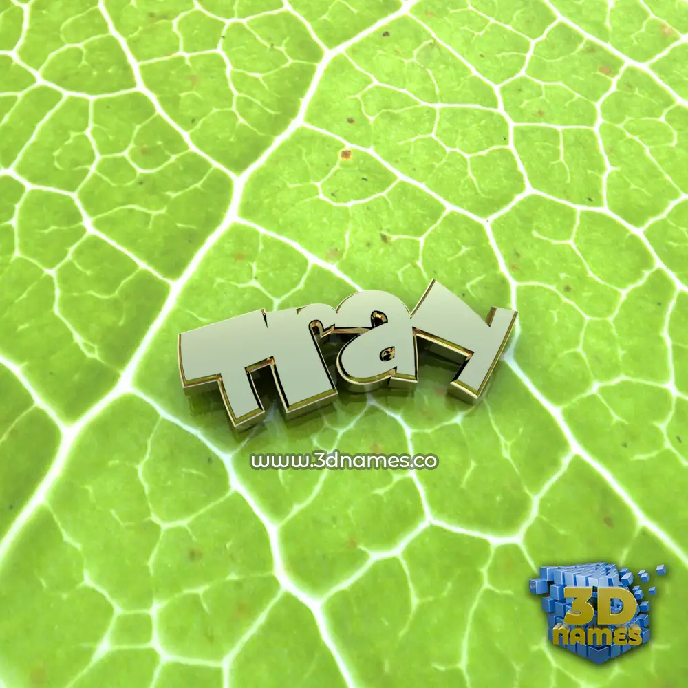 tray in Gold Leaf style - 3D name wallpaper