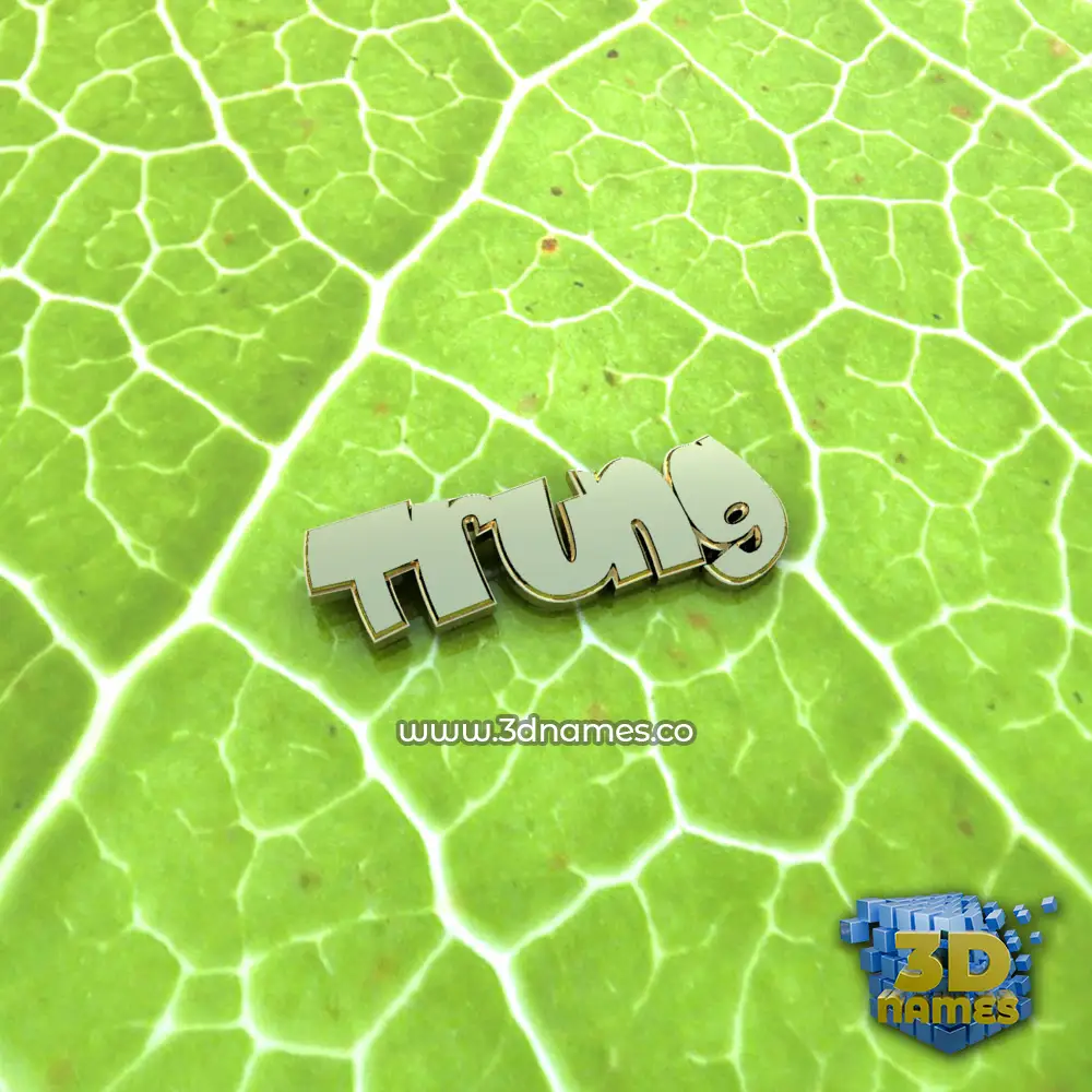 trung in Gold Leaf style - 3D name wallpaper