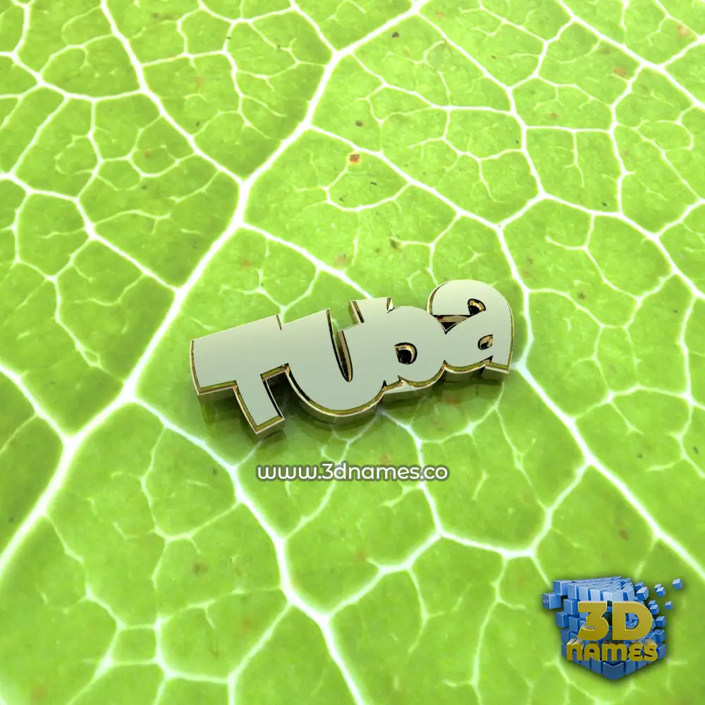 tuba in Gold Leaf style - 3D name wallpaper