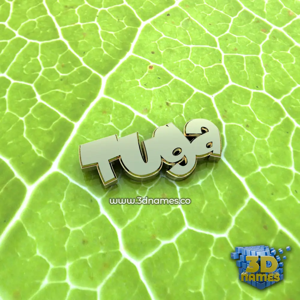 tuga in Gold Leaf style - 3D name wallpaper