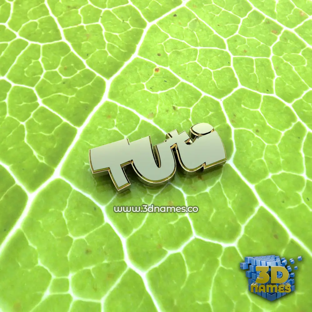 tuti in Gold Leaf style - 3D name wallpaper