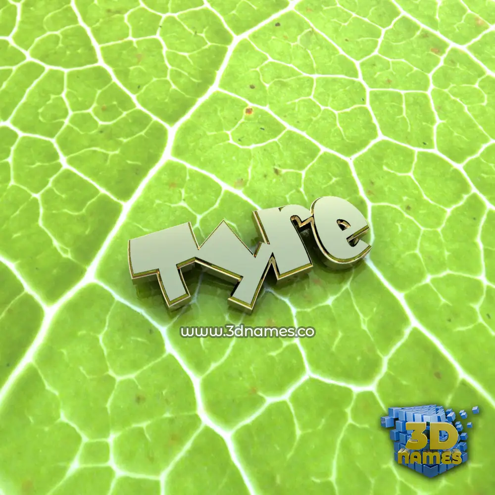 tyre in Gold Leaf style - 3D name wallpaper