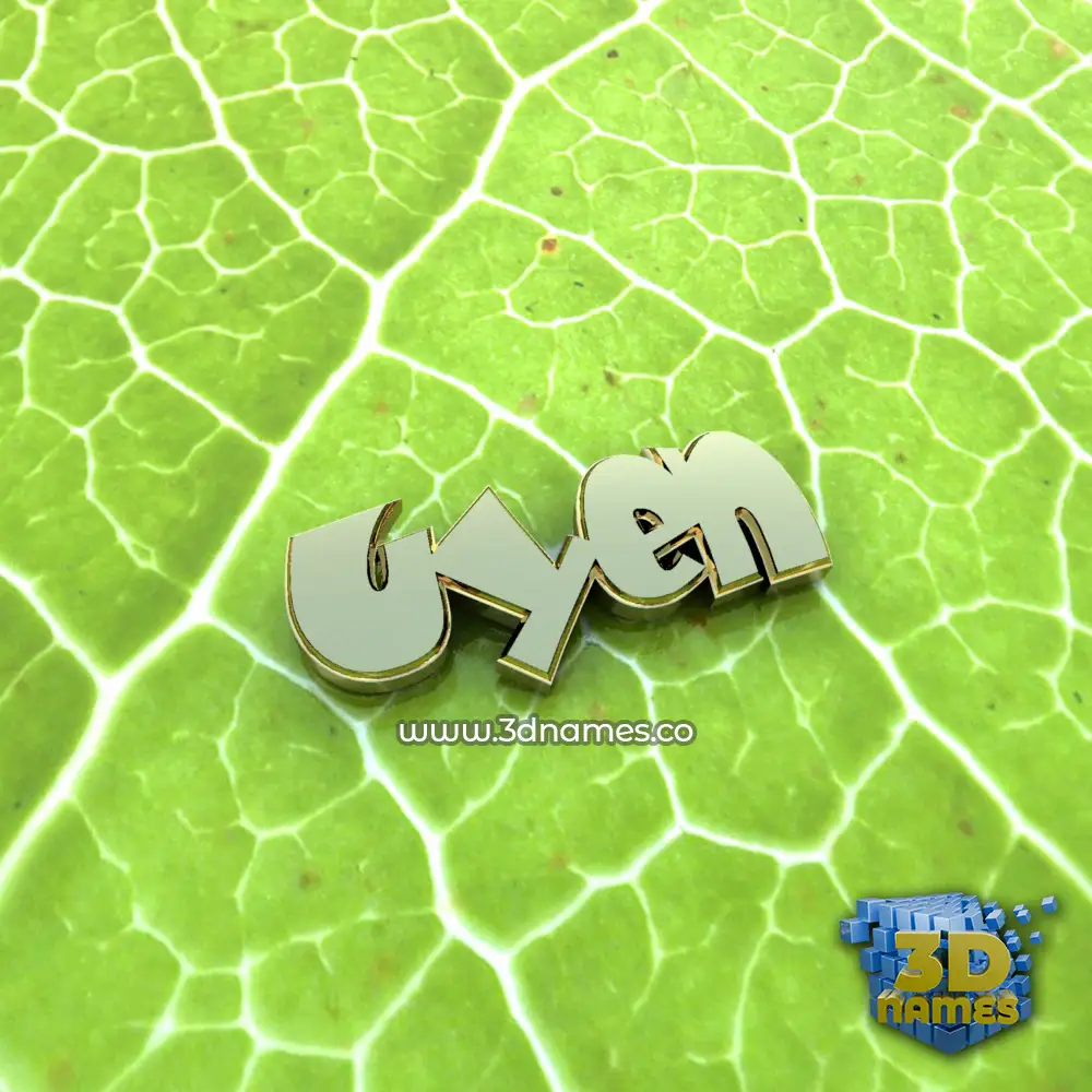 uyen in Gold Leaf style - 3D name wallpaper