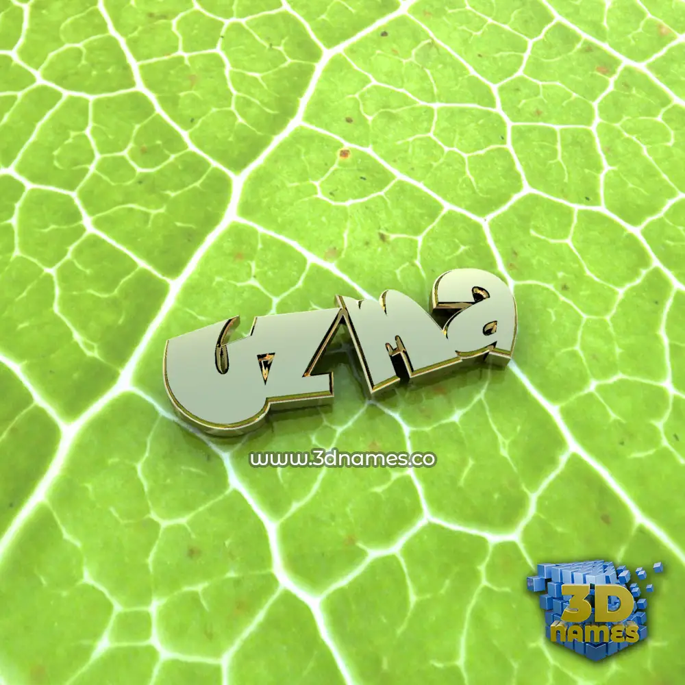 uzma in Gold Leaf style - 3D name wallpaper