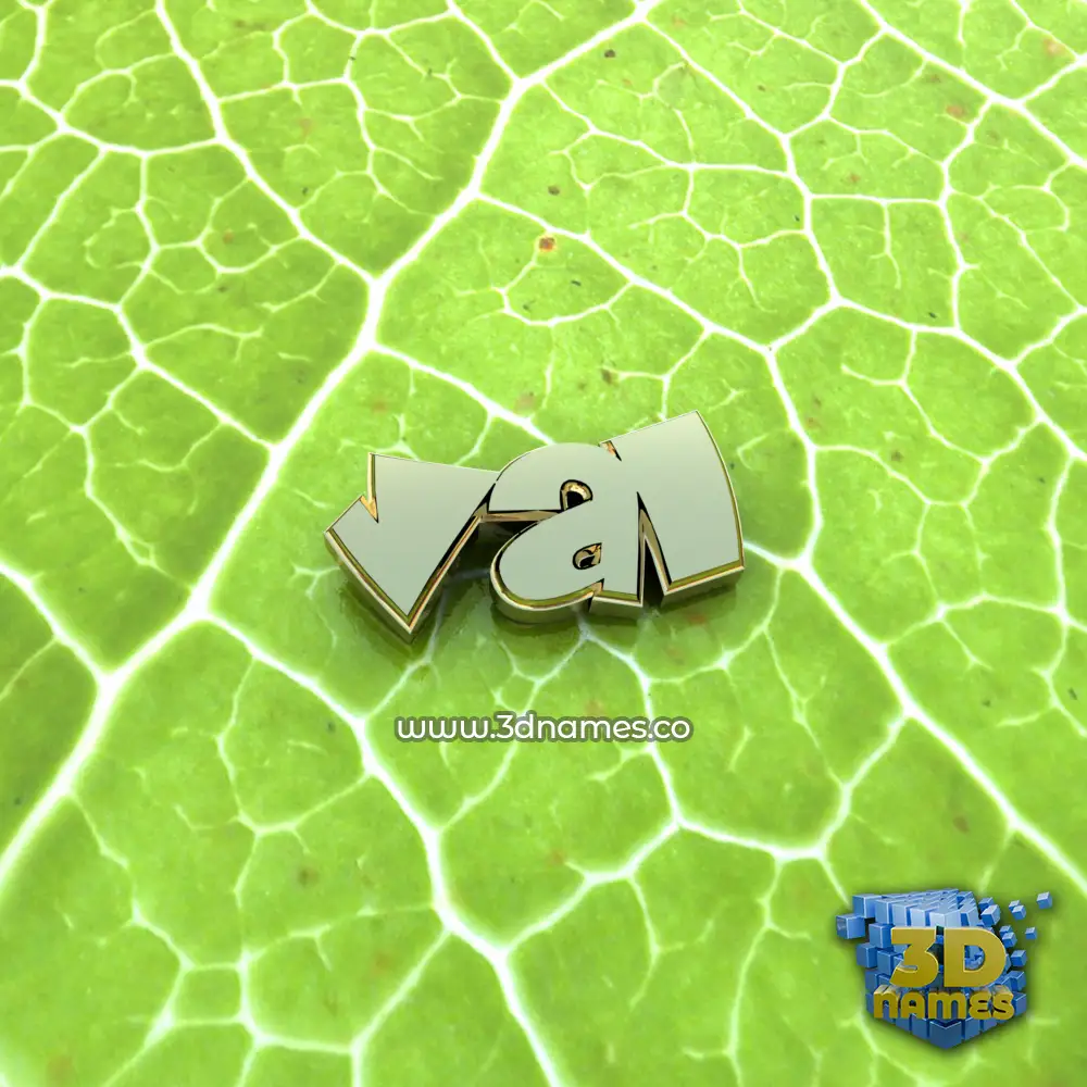 val in Gold Leaf style - 3D name wallpaper