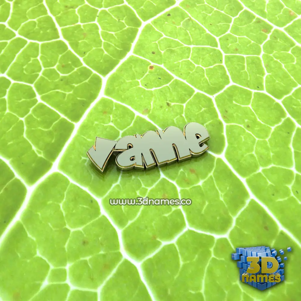 vanne in Gold Leaf style - 3D name wallpaper