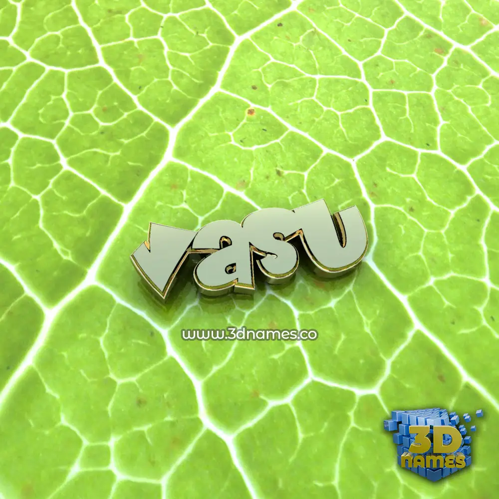 vasu in Gold Leaf style - 3D name wallpaper