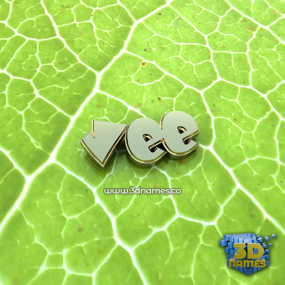 vee in Gold Leaf style - 3D name wallpaper