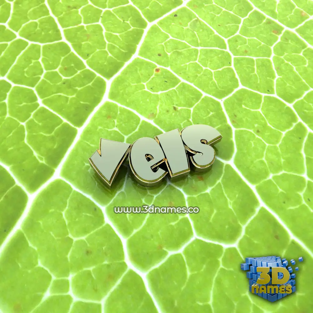 vels in Gold Leaf style - 3D name wallpaper