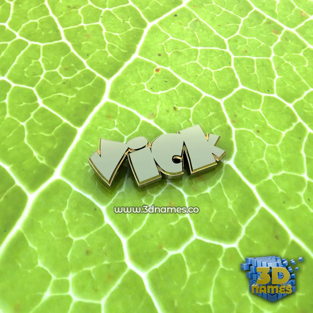 vick in Gold Leaf style - 3D name wallpaper