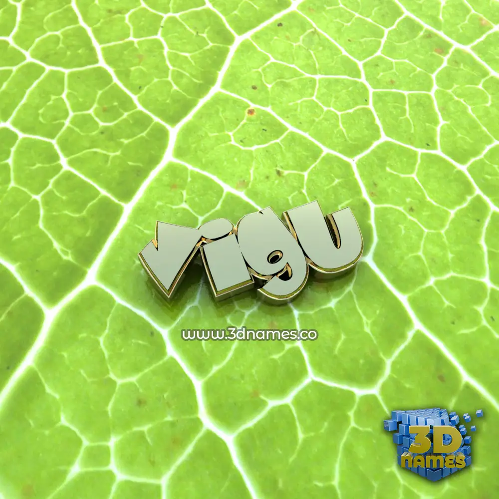 vigu in Gold Leaf style - 3D name wallpaper