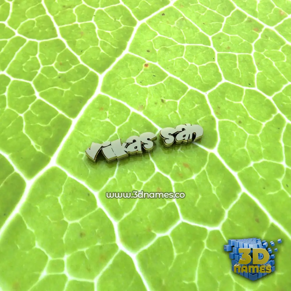 vikas sah in Gold Leaf style - 3D name wallpaper