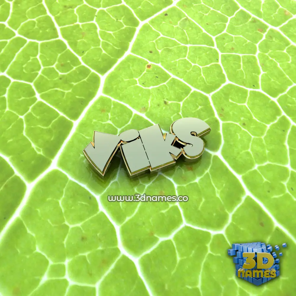 viks in Gold Leaf style - 3D name wallpaper