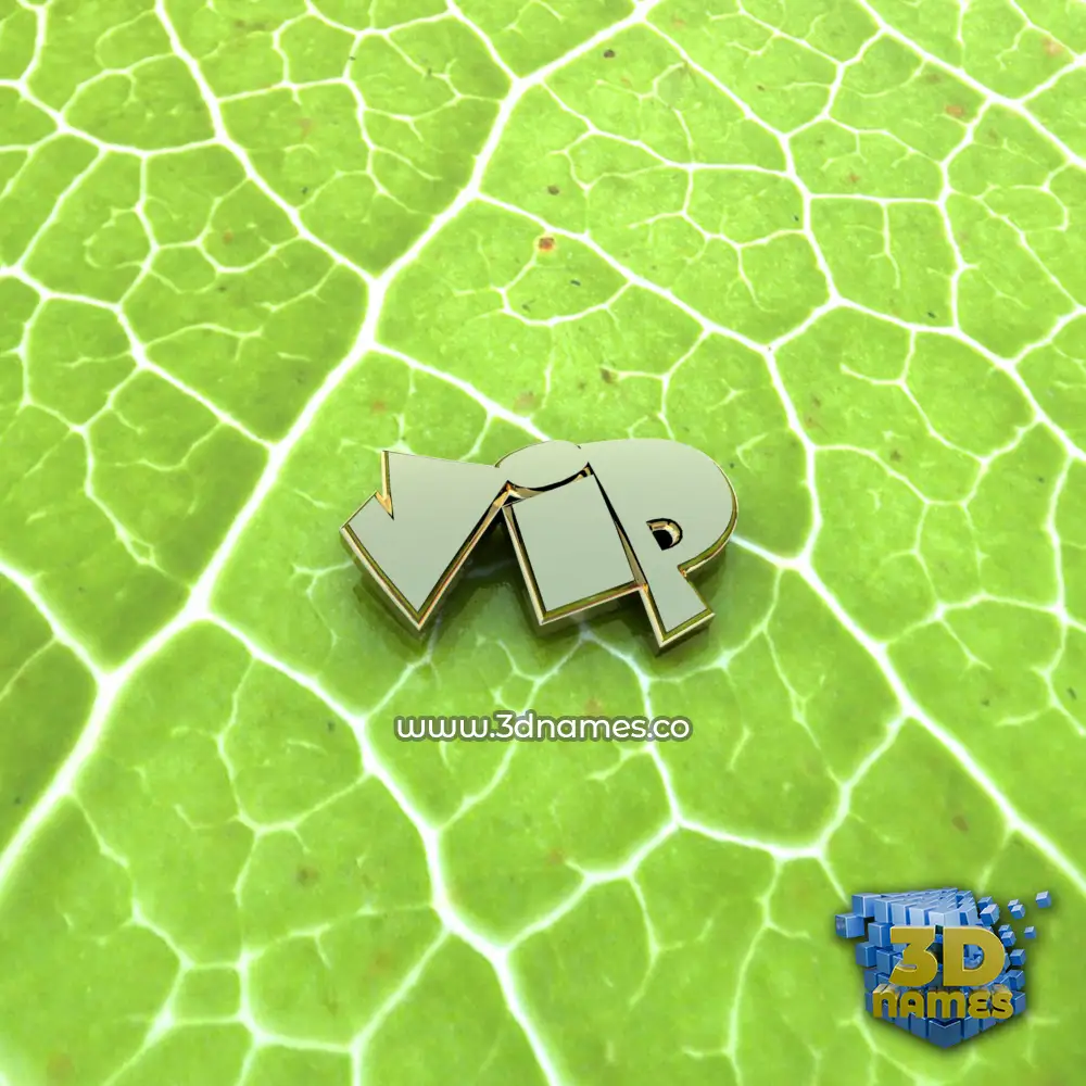 vip in Gold Leaf style - 3D name wallpaper