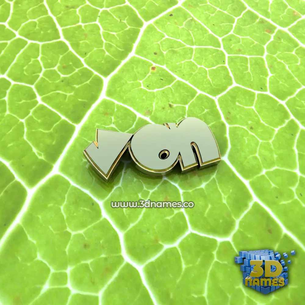 von in Gold Leaf style - 3D name wallpaper