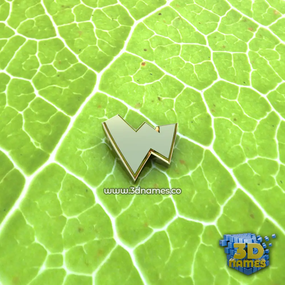 w in Gold Leaf style - 3D name wallpaper