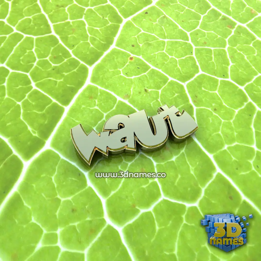 waut in Gold Leaf style - 3D name wallpaper