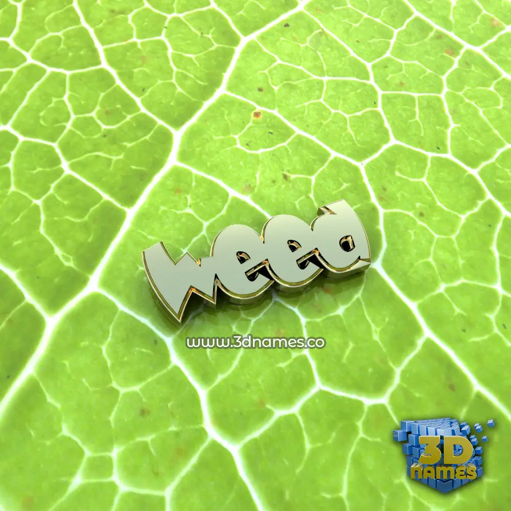 weed in Gold Leaf style - 3D name wallpaper